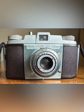 Kodak Pony 135 Camera in Silver and Brown